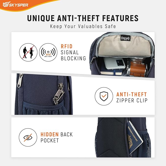 SKYSPER Sling Bag RFID Cross Body Bag Recycled Crossbody Backpack Travel Daypack