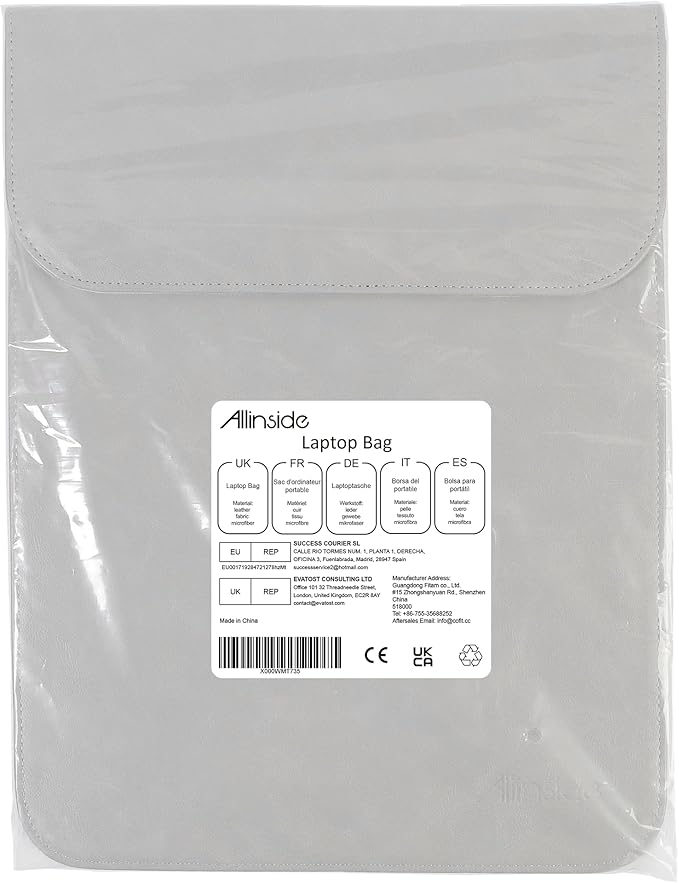 Allinside 11-12 inch Laptop Sleeve Case Compatible with MacBook Air 11 2010-2015/MacBook 12 2015-2017, Waterproof PU Leather Laptop Sleeve Bag Protective Vertical Case Cover, Gray