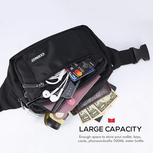 CXWMZY Fanny Packs For Women & Men Waist Pack Hip Bum Bag with Multi-Pockets Large Capacity Waterproof Casual Bum Bag for Disney Traveling Casual Cycling Running Hiking