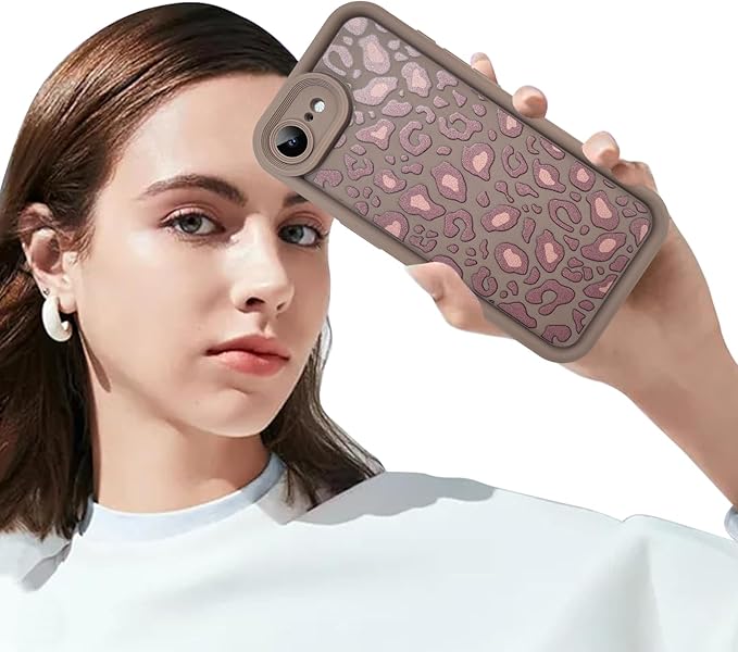 KANGHAR Case for iPhone 16e Leopard Printed Pattern Cute Cheetah Phone Case Soft TPU Shockproof Protective Cover for iPhone 16e 6.1 Inch Brown