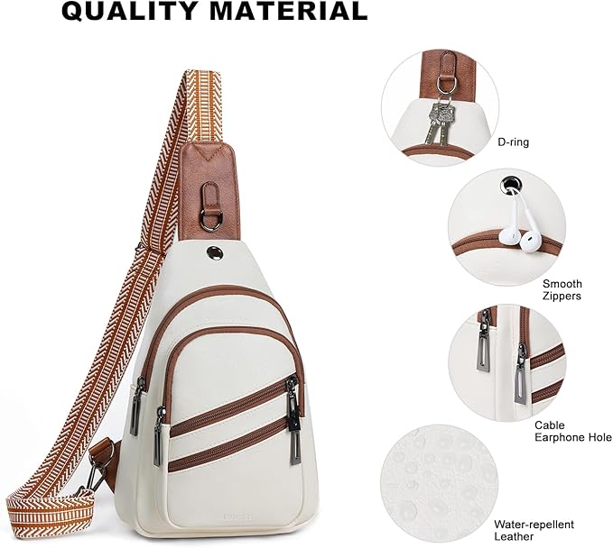 Sling Bag for Women Crossbody Purse Leather Crossbody Bag Fanny Pack Chest Pack for Travel Everyday Vacation