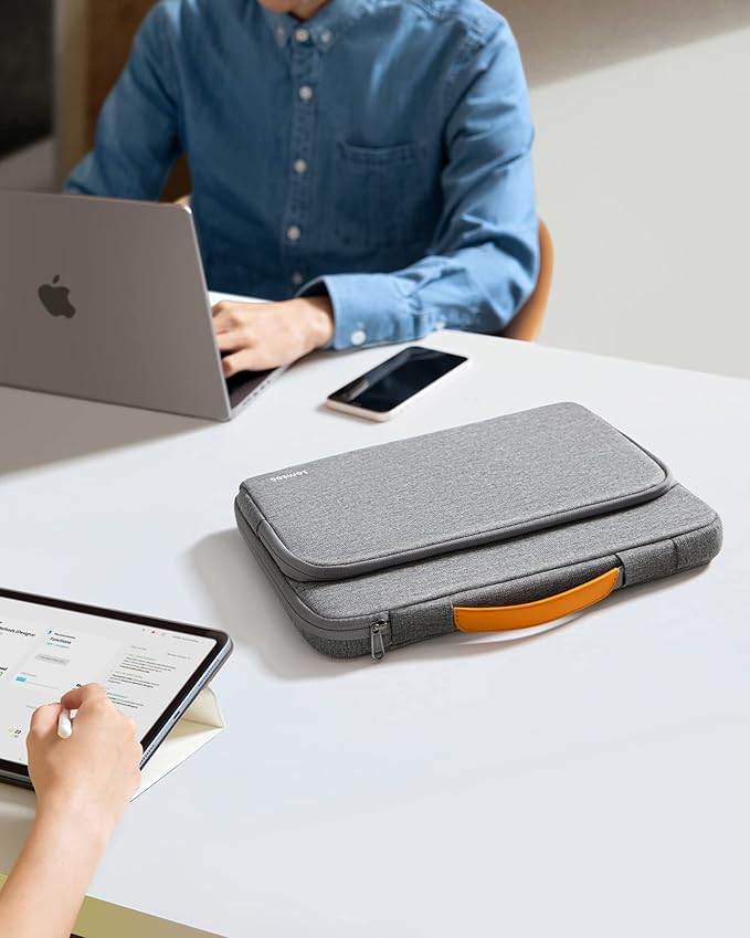 tomtoc 360 Protective Laptop Carrying Case compatible with 14-inch MacBook Pro M4/M3/M2/M1 Pro/Max 2024-2021, 12.9-13 Inch iPad Pro/Air, Water-Resistant MacBook Accessory Bag Sleeve