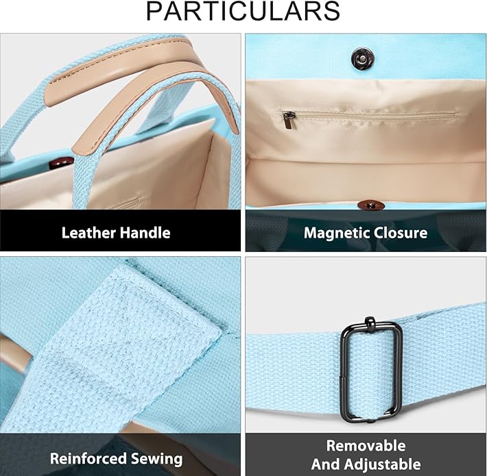 Tote Bags for Women Canvas Tote Purse Crossbody with Pockets Top Handle Shoulder Satchel Bag for Women