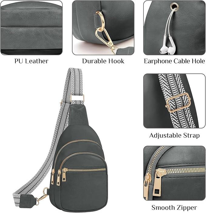Small Leather Sling Bags for Women Fashion Crossbody Backpack Purse Sling Crossbody Bags