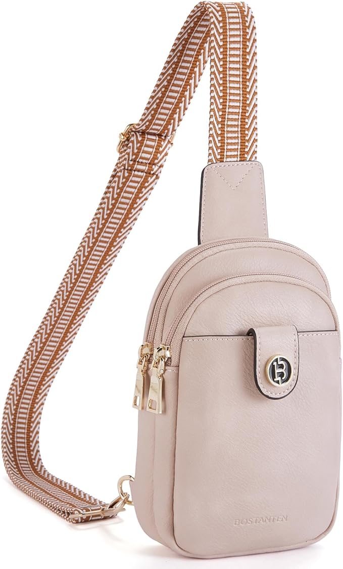 BOSTANTEN Small Sling Bag Crossbody Bags for Women Trendy Crossbody Purse Leather Chest Bag