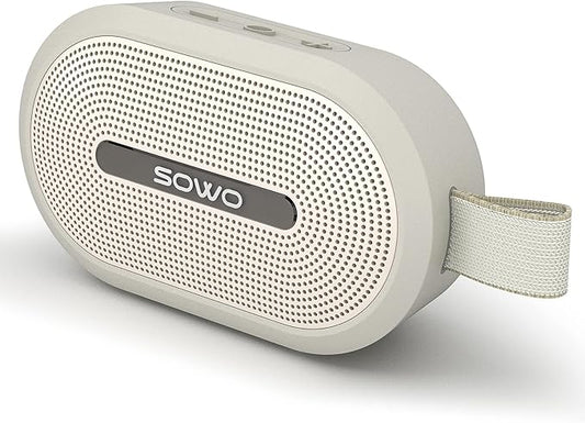 SOWO Wireless Portable Small Speaker, Ultra Magnetic Bluetooth Speaker for Golf Cart, Coverless IP67 Waterproof, 24 H Playtime, Pro Sound, Clip Hanging Design for Outdoor, Indoor - White