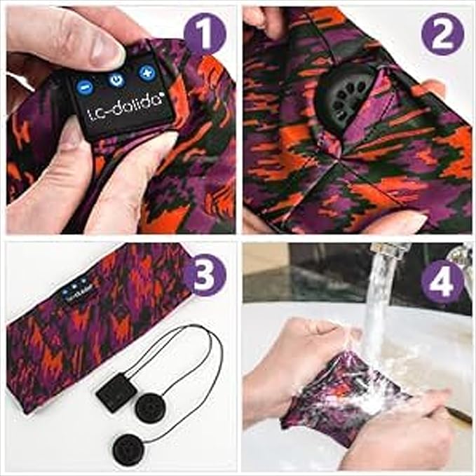 LC-dolida Sleep Headphones Bluetooth Headband, Wireless Headband with HD Speakers, Headphones Wireless for Side Sleepers, Sport, Yoga, Travel, Gifts for Mom, Men, Women, Teens, Kids