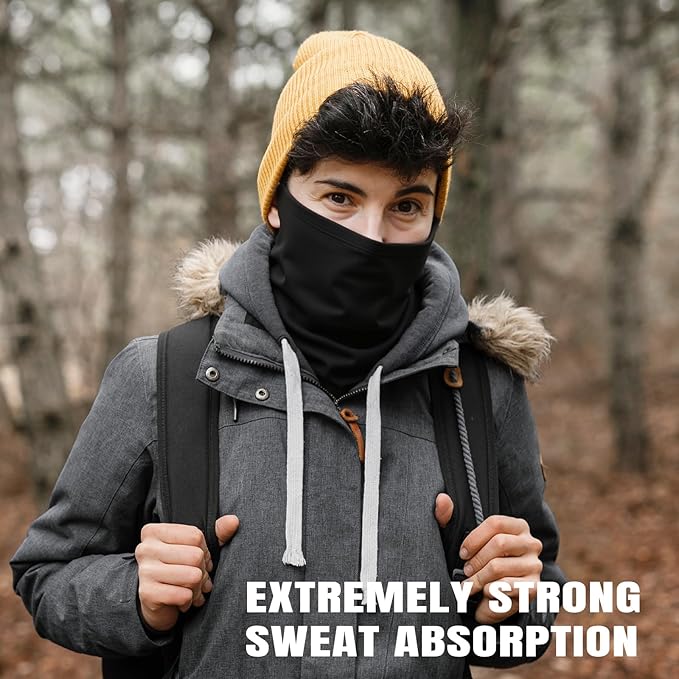HONGTEYA 6 Pack Neck Gaiter Face Mask: Breathable Windproof Face Cover Balaclava High Elastic Earloop Bandana for Men Women