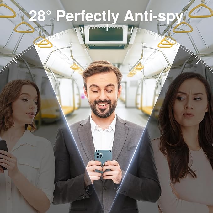 SMARTDEVIL 2PACK Privacy Screen Protector for iPhone 12 Pro Max Shatterproof Tempered Glass [True 28°Anti Spy] [9H Hardness] [Auto Dust-Elimination Install], [Bubble Free]