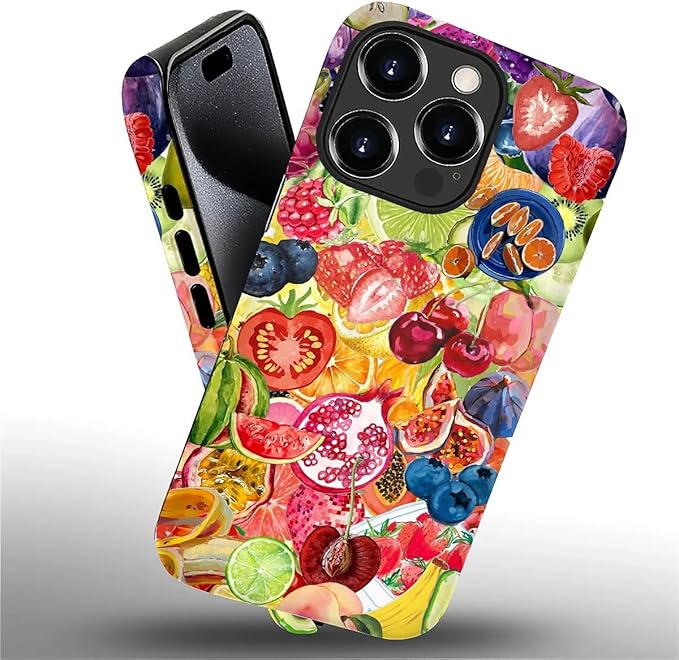 Case for iPhone 16 Pro Max,Summer Fruit Collage for Woman Men Full Body Protective Cover Shockproof 2 in 1 Silicone + Hard PC Case for iPhone 16 Pro Max