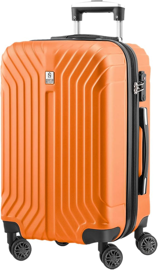 AnyZip Expandable Luggage, 24 Inch Hard Shell Checked Suitcase, Rolling Lightweight Travel Suitcases with Wheels TSA Lock (Orange)