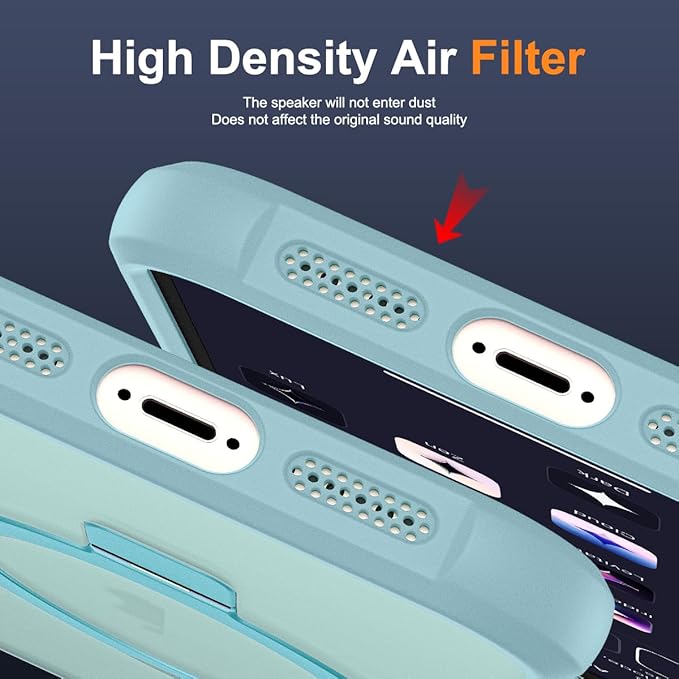 Compatible with iPhone 16E Case with Invisible Magnetic O-Ring Stand Military-Grade Translucent Case for iPhone 16E 6.1" 2025 [Compatible with Mag-Safe][Great Grip Feeling], Blue