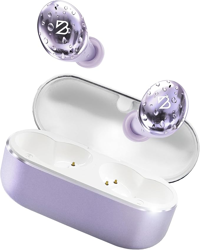 Back Bay Audio Tempo 30 Wireless Earbuds for Small Ears - Award-Winning Sound, Sweatproof Bluetooth Earbuds, Comfortable Ear Buds for Women, Purple Earphones Small Ear Canals, Long Battery Headphones