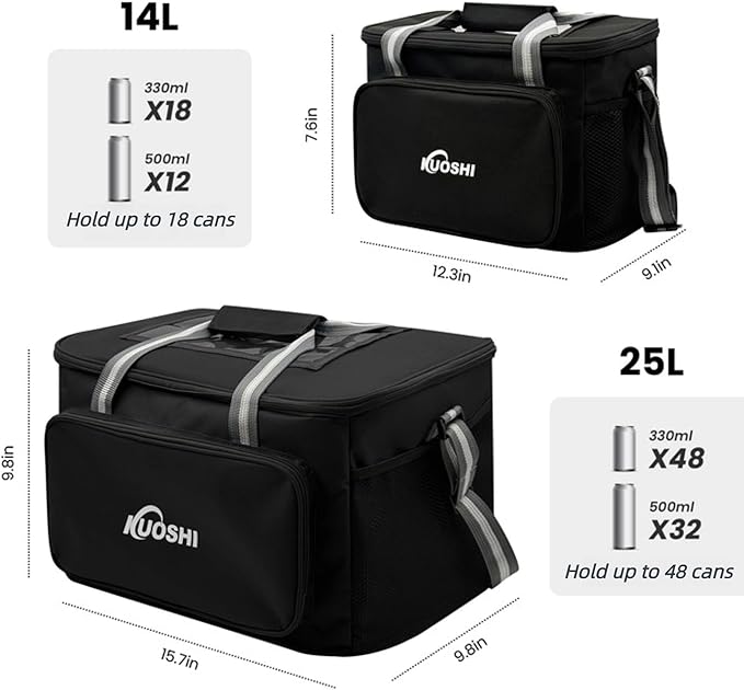 Insulated Lunch Bag for Men & Women-14L Leakproof Cooler Bag with Adjustable Strap, Large Reusable Lunch Box for Office, Beach, Picnic & Travel