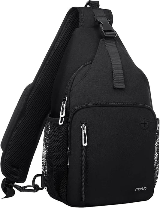 MOSISO Sling Backpack Bag, Crossbody Shoulder Bag Travel Hiking Daypack Chest Bag with Front Square Pocket&USB Charging Port