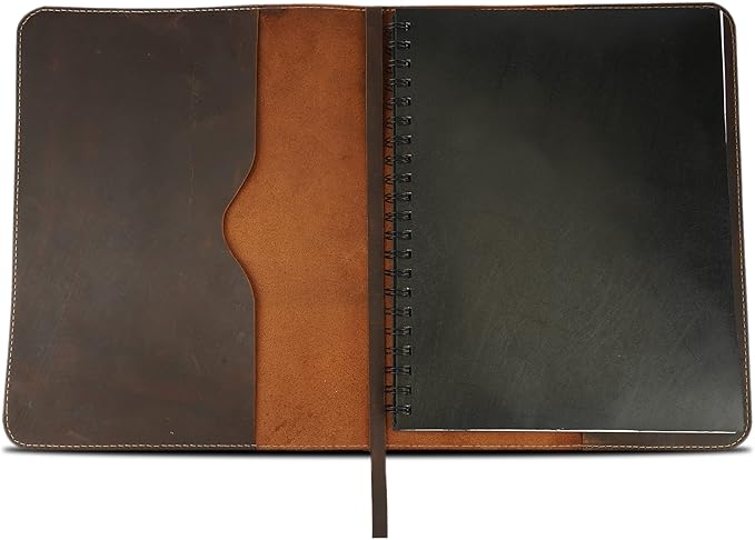 Large Size Journal Cover for Hard Cover Notebook, Rustic Leather Journal Cover (8.5 x 11 inches), Full Grain Leather Journal Cover, Handmade (Brown)