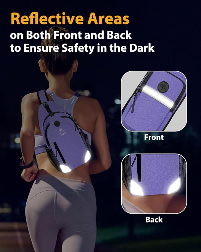 Sling Bag for Women, Crossbody Bag for Men, Cross Body Hiking Backpack, Travel Daypack, Chest Pack with Chest Phone Holder