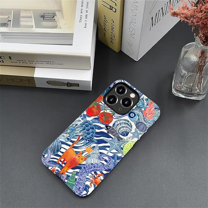 Case for iPhone 11 Pro,Leopard Cherry Shell Aesthetics for Woman Men Full Body Protective Cover Shockproof 2 in 1 Silicone + Hard PC Case for iPhone 11 Pro