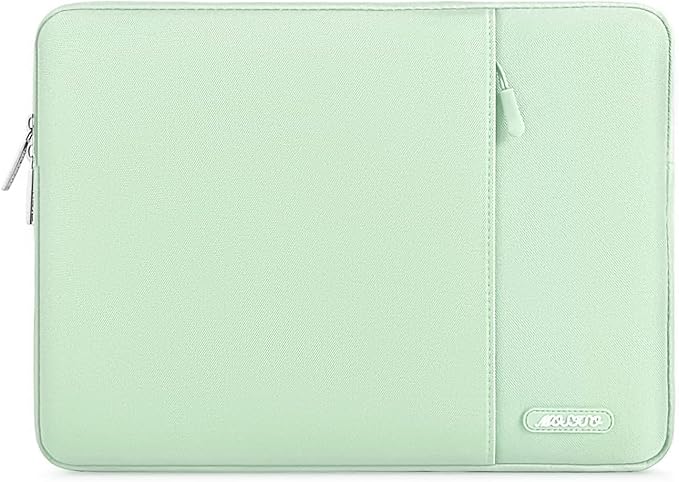 MOSISO Laptop Case 13 inch, 13 inch Laptop Sleeve Compatible with MacBook Air M4 M3 M2 M1 2025-2018 / Pro M2 M1 2025-2016, Polyester Vertical Computer Sleeve Bag with Pocket, Tea Green