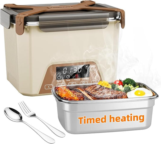 Cordless Electric Lunch Box for Adults, Heated Lunch Box 20000 mAh Battery Powered with Automatic Heating, 1.2L Portable Food Warmer, BPA Free