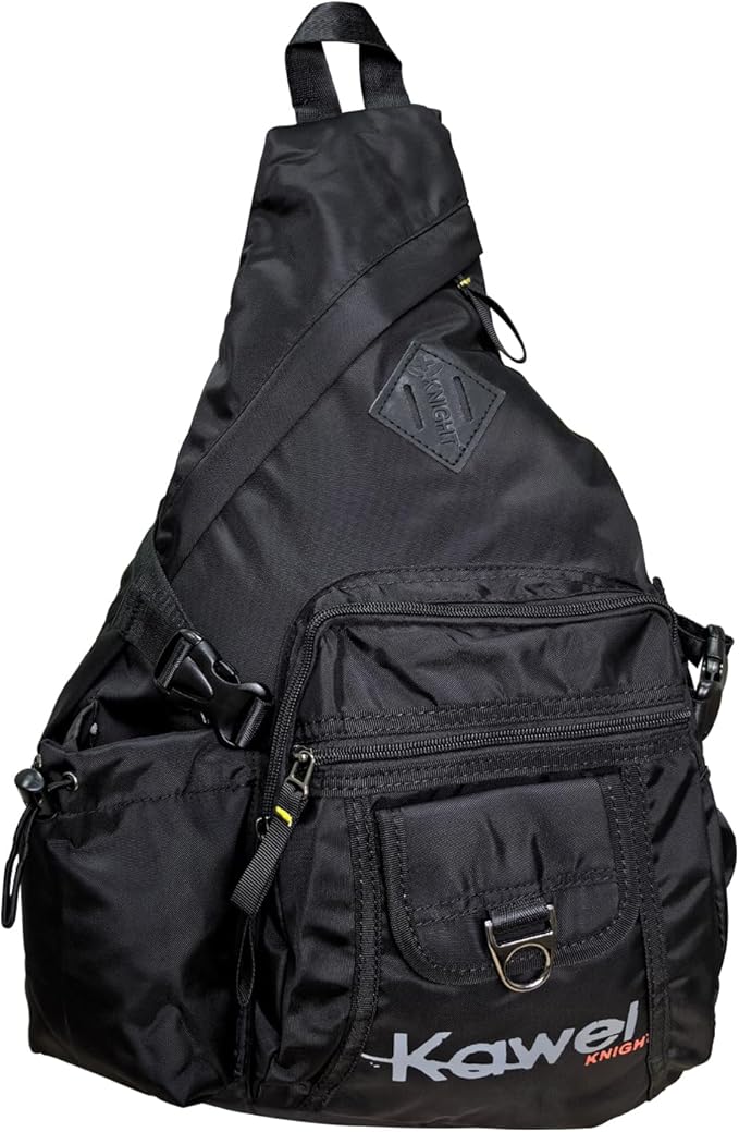 Large Sling Bag Laptop Backpack Cross Body Messenger Bag Shoulder Travel Rucksack (D- Black)