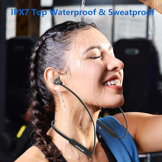 NANAMI Bluetooth Headphones Wireless Earbuds - Sports Magnetic Neckband Wireless Headsets, HiFi Stereo Deep Bass Updated Bluetooth 5.3 Earphones IPX7 Waterproof with Mic for Gym Running 24h Playtime