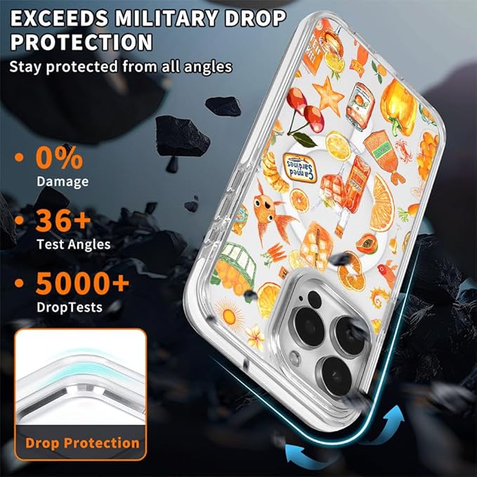 DAIZAG Case for iPhone 13, [Compatible with MagSafe],Phone Case for Women Girls Magnetic Clear Cover,Fruit Collage Summer Aesthetic