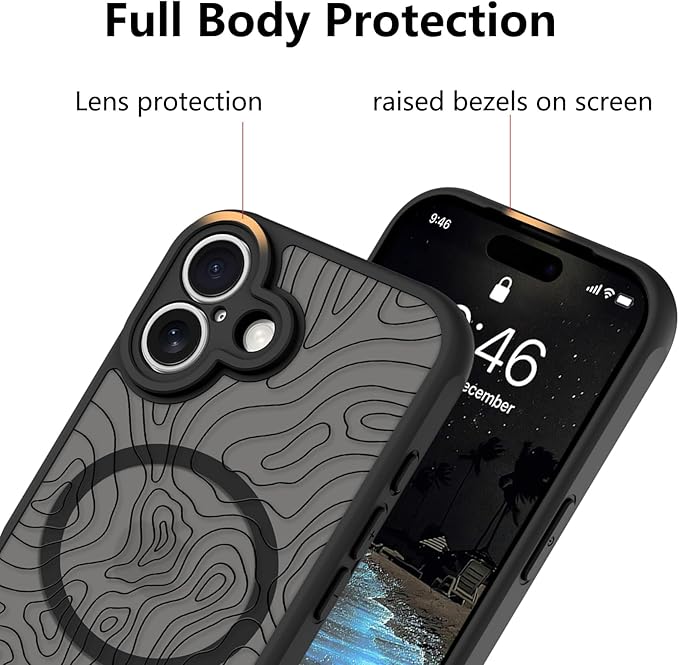 KANGHAR Case Compatible with iPhone 17 Curly Line Pattern [Compatible with Magsafe] Cute Spiral Ripples Protective Magnetic Case for Girls Women Men 6.3"