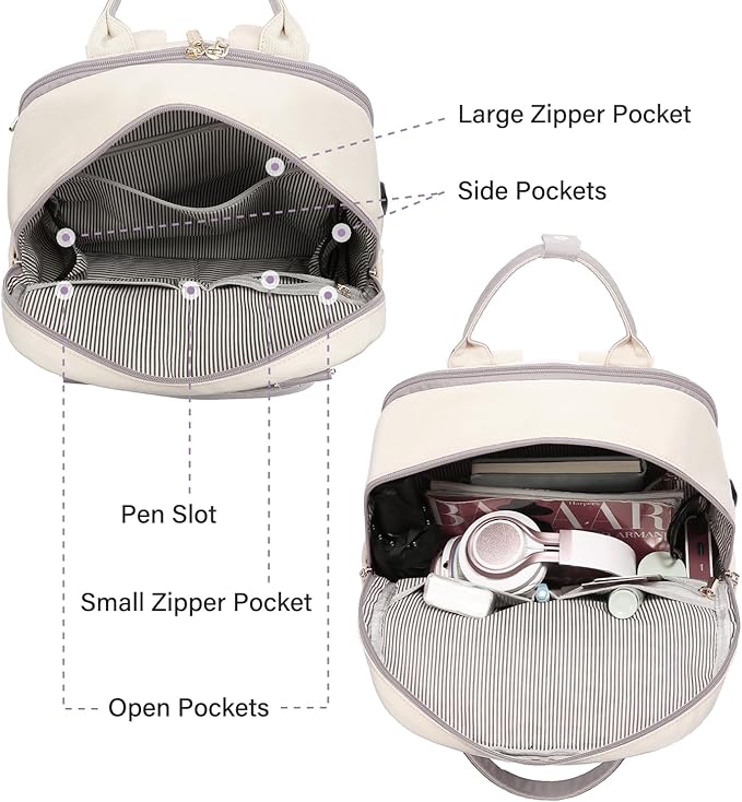 LOVEVOOK Laptop Backpack for Women 15.6 Inch Laptop Bag with USB Port, Fashion Waterproof Backpacks Teacher Nurse Stylish Travel Bags Vintage Daypacks for College Work