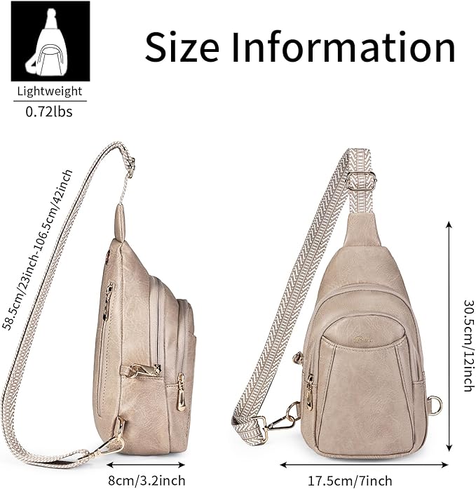 Crossbody Bags for Women Anti Theft Vegan Leather Sling Bag RFID Blocking Chest Bag for Travel