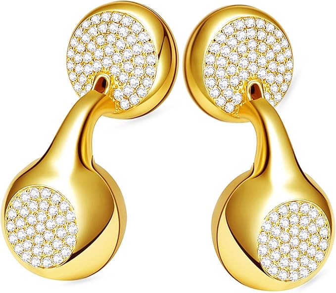 JewelPods H01 Wireless Earbuds, Pretty Bluetooth Headphones for Small Ears, Teardrop Design Metal Earbuds with Premium Sound, AI Clear Call & 72H Play, Unique Gift for Her, Yellow Gold