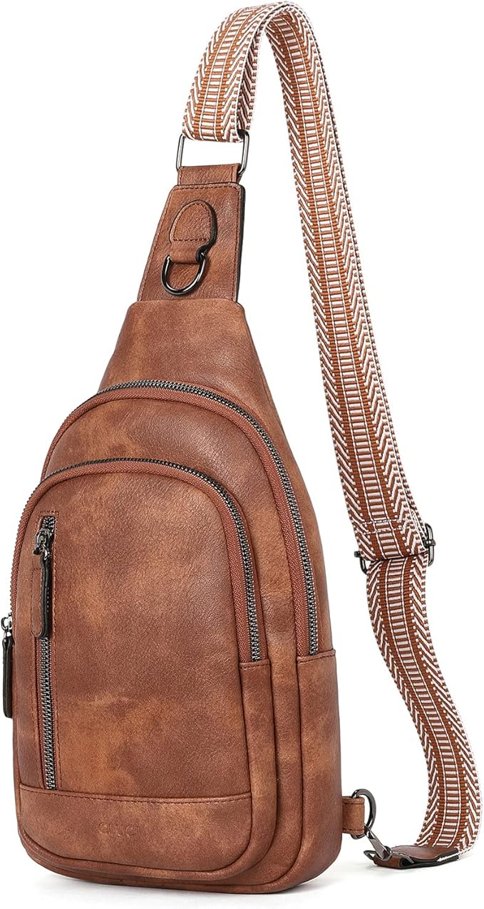CLUCI Crossbody Bags for Women Men,Leather Sling Bag Cross Body Backpack for Woman Gifts for Women Birthday Unique