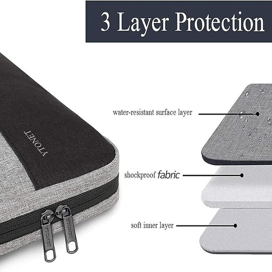 Ytonet Laptop Case Laptop Sleeve Case 13 13.3 Inch, TSA Slim Computer Cover with Handle, Water Resistant Business Travel Carrying Cover Compatible with MacBook Air MacBook Pro HP Dell Notebooks, Grey