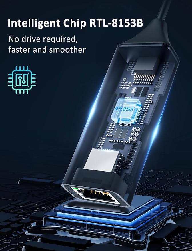 VIOY USB C to Ethernet Adapter, 1Gbps RJ45 to USB C Network Adapter, Portable Type C to Ethernet Dongle Compatible for Thunderbolt 4/3, MacBook Pro/Air, iPhone 16/15 Pro/Max, iPad, XPS