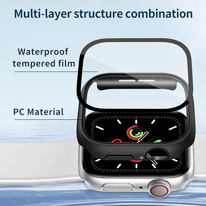 Waterproof Case for Apple Watch Series 3/2/1 42mm, Built-in Screen Protector with Tempered Glass [Touch Sensitive] Cover for iWatch S3/S2/S1 Accessories 42mm, Black