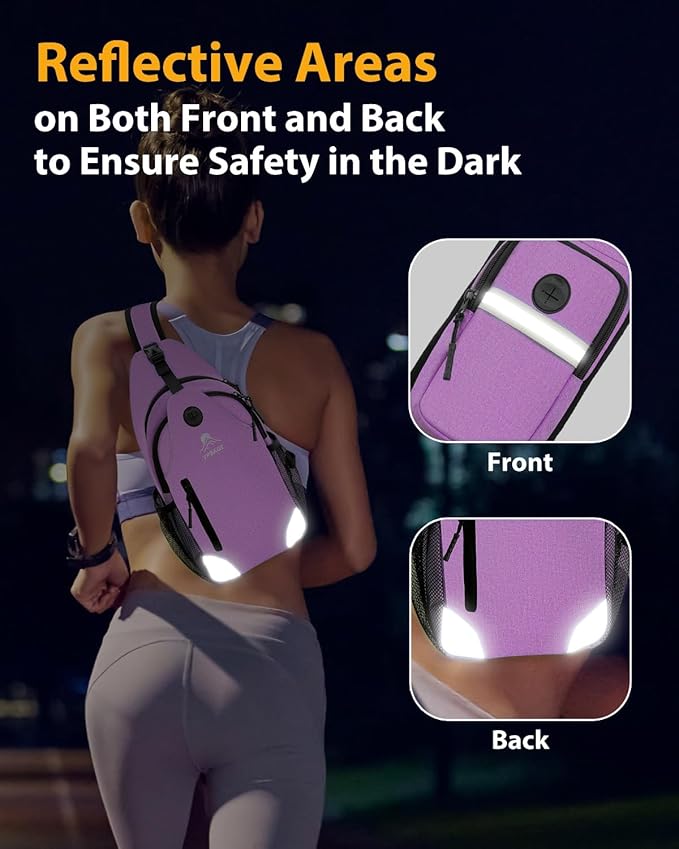 Sling Bag for Women, Crossbody Bag for Men, Cross Body Hiking Backpack, Travel Daypack, Chest Pack with Chest Phone Holder