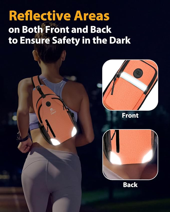 Sling Bag for Women, Crossbody Bag for Men, Cross Body Hiking Backpack, Travel Daypack, Chest Pack with Chest Phone Holder