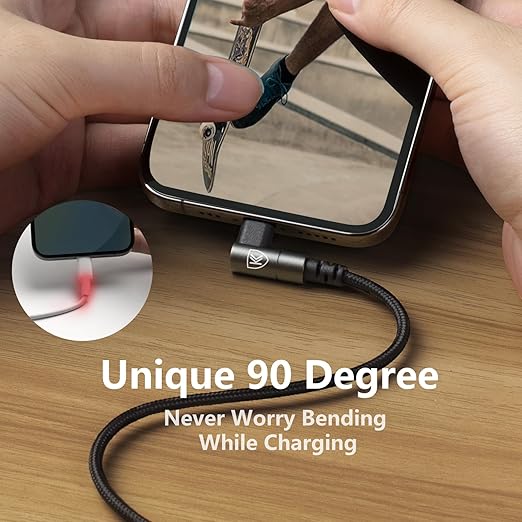 90 Degree iPhone Charger 6FT [Apple MFi Certified] 3Pack USB C to Lightning Cable Fast Charging Cord 6Feet Nylon Braided USB Type C to Lightning Cable for iPhone 14/13/12/11/Pro/Max/Plus/8/7/6/5S/iPad