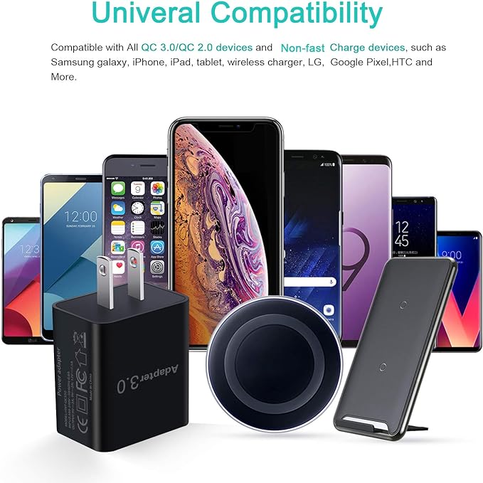 Fast Charge 3.0 Wall Charger, Besgoods [4Pack] 18W USB Fast Charging Block Compatible with iPhone 14 Pro Max 13 12 11 X XR Wireless Charger Galaxy Android Phones