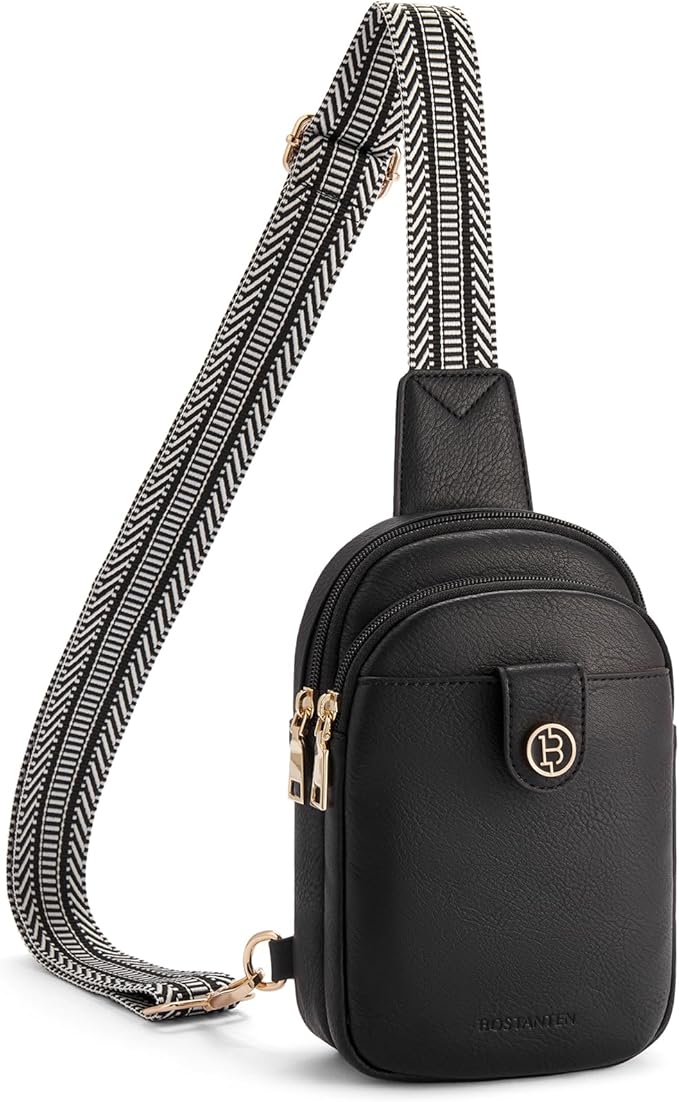 BOSTANTEN Small Sling Bag Crossbody Bags for Women Trendy Crossbody Purse Leather Chest Bag