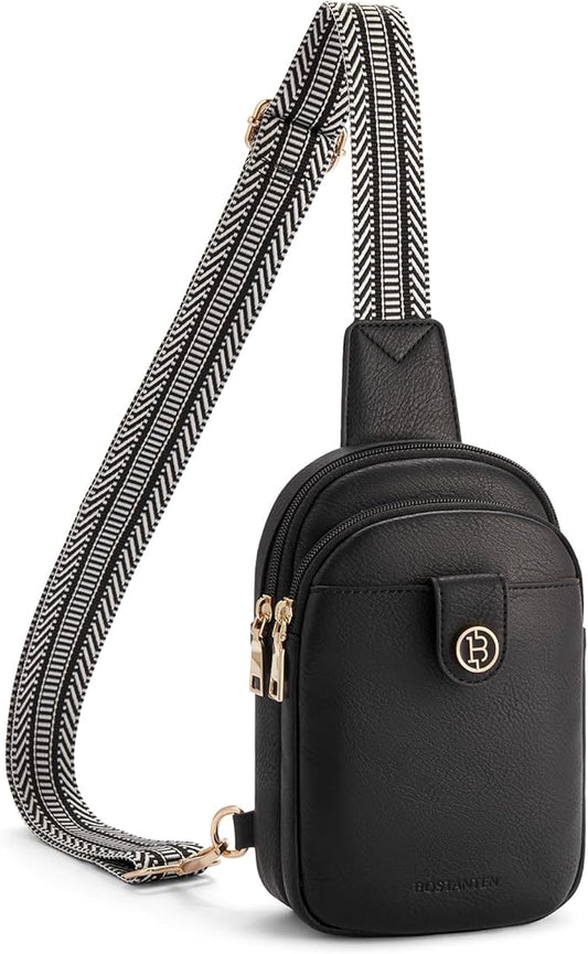 BOSTANTEN Small Sling Bag Crossbody Bags for Women Trendy Crossbody Purse Leather Chest Bag