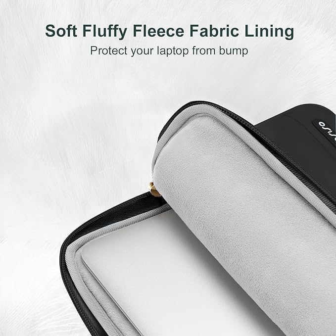 MOSISO 17-17.3 inch Laptop Case, 17.3 inch Puffy Laptop Sleeve Compatible with Dell XPS/HP Pavilion/Ideapad/Acer/Alienware/HP Omen Notebook Computer, Polyester Horizontal Bag with Small Case, Black