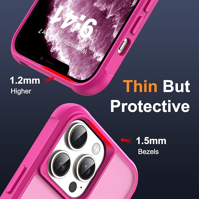 Compatible with iPhone 11 Pro Max Case with Invisible Magnetic O-Ring Stand Military-Grade Translucent Case for iPhone 11 ProMax 6.5" [Compatible with Mag-Safe][Great Grip Feeling], Rose