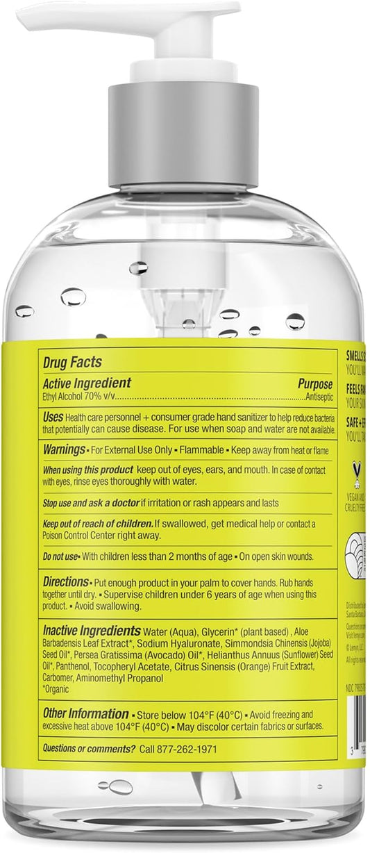Medical‑Grade Hand Sanitizer Gel – 97 % Organic | 70 % USP Ethyl Alcohol | Moisturizing Aloe + Hyaluronic Acid | Freshly Made in USA | 12oz Bottle with Pump (PACK OF 6)