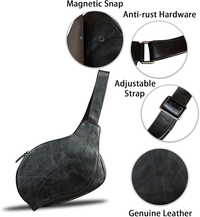 IVTG Genuine Leather Sling Bag for Women Vintage Real Leather Sling Backpack Fashion Shoulder Crossbody Bags Chest Bags