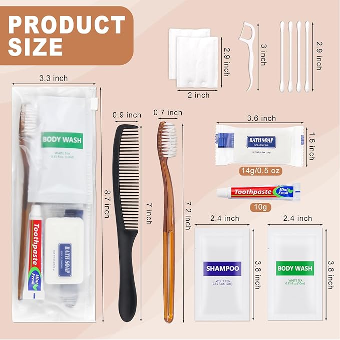 10 Sets Toiletry Kits Homeless Personal Hygiene Kit Bulk Homeless Care Package Supplies Travel Toiletry Kit Homeless Hygiene Kit Bulk for Men Women Charity Disposable Toiletry Kit(8-IN-1)
