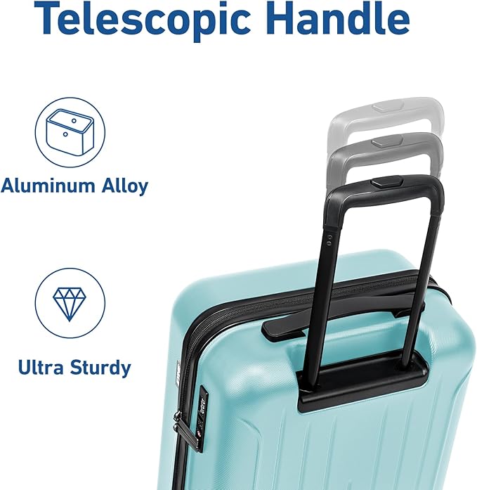 KYME Suitcase Hardshell With Double Spinner Wheels, PC+ABS TSA Lock Travel Luggage (Mint Green, 20" Carry On)