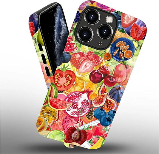 Case for iPhone 11 Pro,Summer Fruit Collage for Woman Men Full Body Protective Cover Shockproof 2 in 1 Silicone + Hard PC Case for iPhone 11 Pro