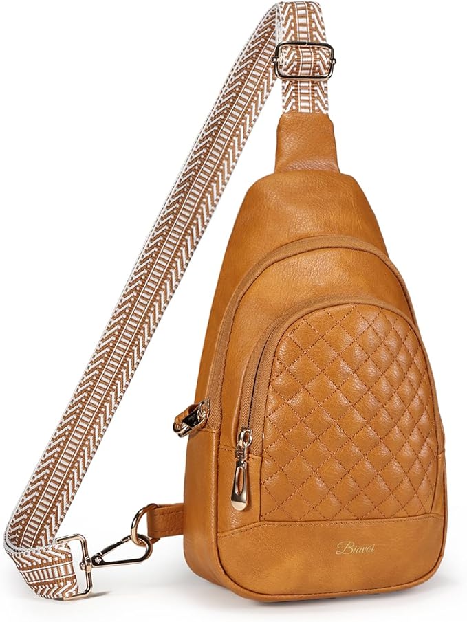 Crossbody Bags for Women Anti Theft Small Sling Handbag with Zipper Lock Vegan Leather RFID Blocking Chest Pure