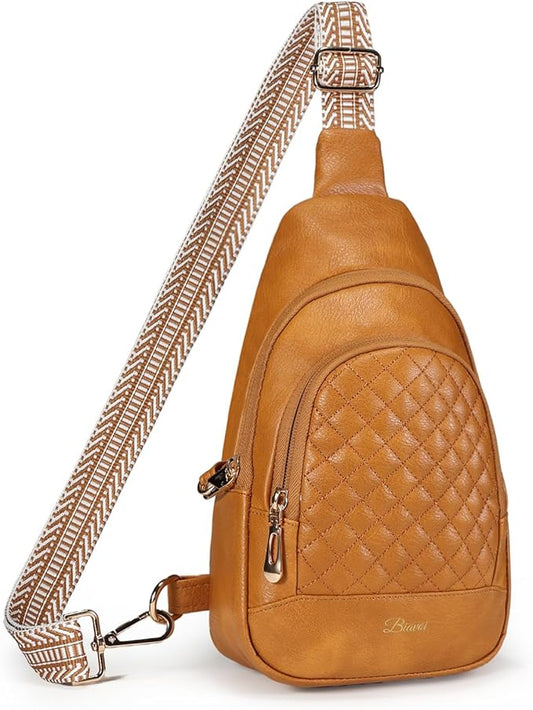 Crossbody Bags for Women Anti Theft Small Sling Handbag with Zipper Lock Vegan Leather RFID Blocking Chest Pure